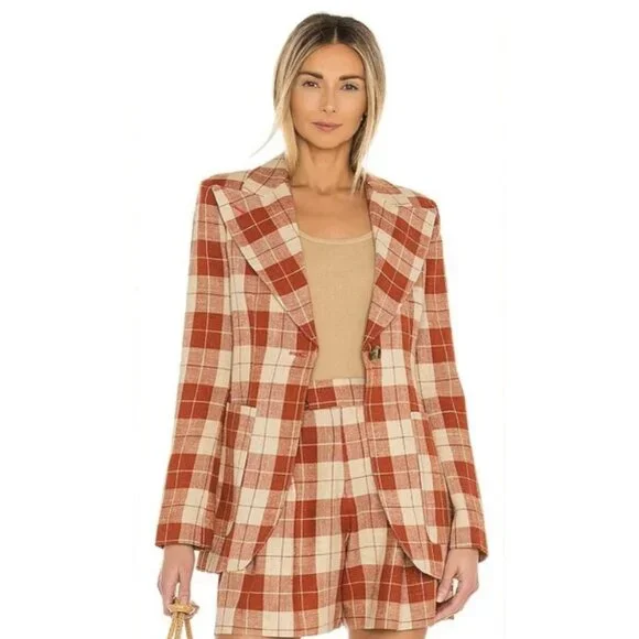 SMYTHE Patch Pocket Birkin Blazer in Rust Spring Tweed - Women's Size US 6 - Picture 2 of 16